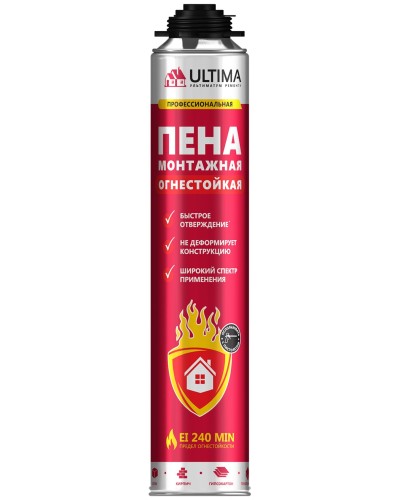 Пена огнестойкая ULTIMA PRO, 750 мл. Пена монтажная профессиональная. ULTIMA в Новошахтинске