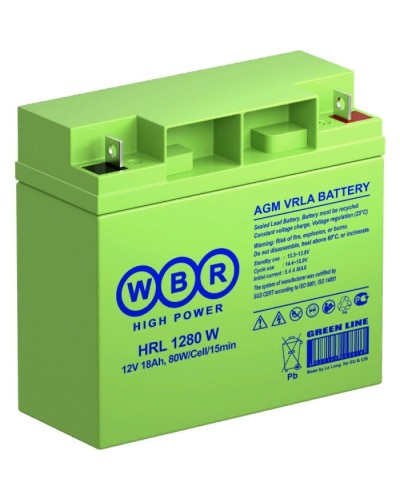 WBR HRL1280W. Аккумулятор герметичный свинцово-кислотный. WBR в Новошахтинске