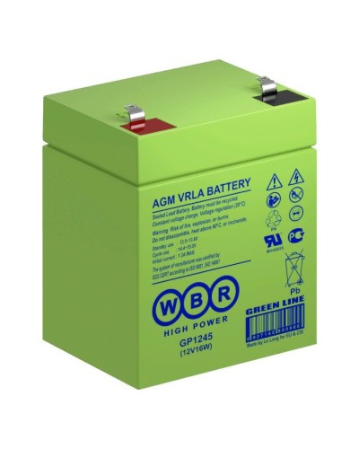 WBR GP1245 (12V16W). Аккумулятор герметичный свинцово-кислотный. WBR в Новошахтинске