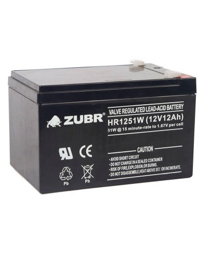 ZUBR HR 1251W (12V, 12Ah). Аккумулятор герметичный свинцово-кислотный. ZUBR в Новошахтинске