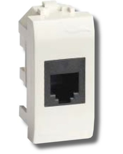 Розетка RJ-45 Brava 1 модуль белая (76457B): Розетка компьютерная экранированная с одним разъёмом в Новошахтинске