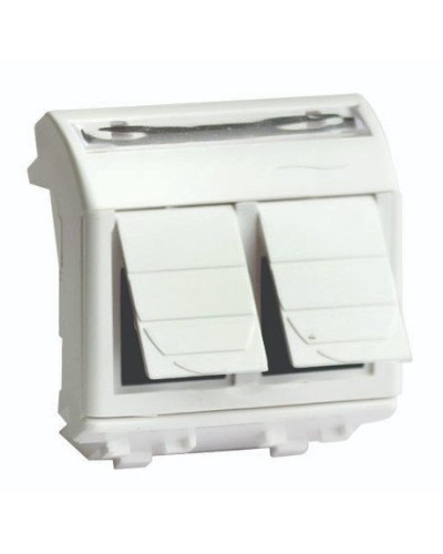 Розетка RJ-45 Brava 2 модуля слоновая кость (75459S): Розетка компьютерная с двумя разъёмами в Новошахтинске
