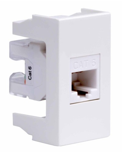 Розетка RJ-45 Viva 1 модуль кат.6A белая (45058). Розетка компьютерная экранированная с одним разъёмом. ДКС в Новошахтинске