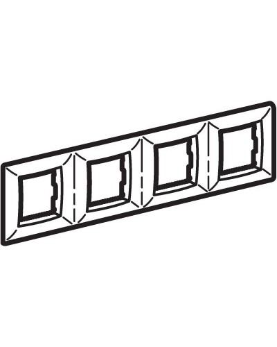 Рамка на 2+2+2+2 модуля (четырехместная), белая (75014W): Рамка четырехместная, Brava в Новошахтинске