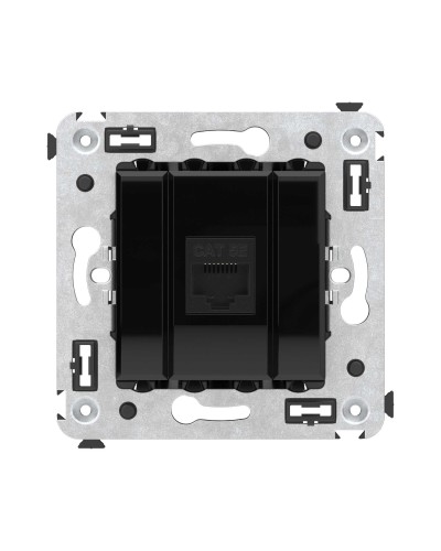 Розетка RJ-45 в стену, кат.5E, Avanti, одинарная, черный квадрат (4402663). Розетка компьютерная. ДКС в Новошахтинске
