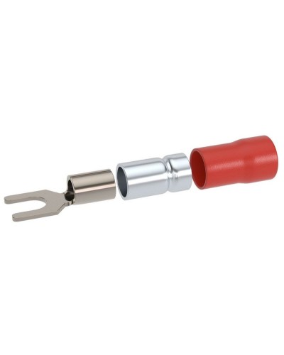 Наконечник вилочный НВИ 0,25-1,5 М6 (D6,4мм) (100 шт) (2A16P-DS-PVC). Наконечник вилочный с изолированным фланцем ПВХ, двойная гильза. ДКС в Новошахтинске