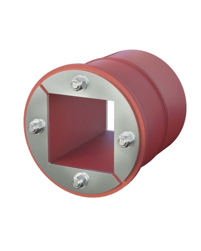 Проходка круглая, нержавеющая, D125х70 мм с проемом 80х80 мм (DXF3124): Проходка круглая, нержавеющая, с проёмом в Новошахтинске