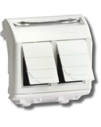 Розетка RJ-45 Brava 2 модуля белая (76459B): Розетка компьютерная с двумя разъёмами в Новошахтинске