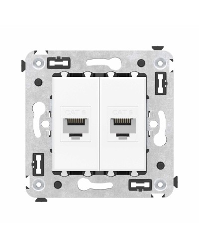 Розетка RJ-45 в стену, кат.6E, Avanti, двойная, белое облако (4400694). Розетка компьютерная. ДКС в Новошахтинске