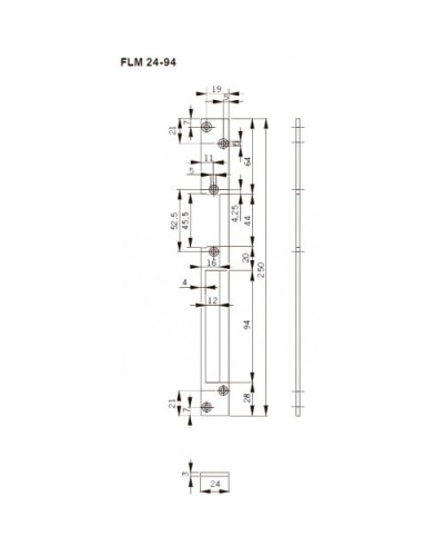 FLH24-94. Запорная планка длинная. dormakaba в Новошахтинске