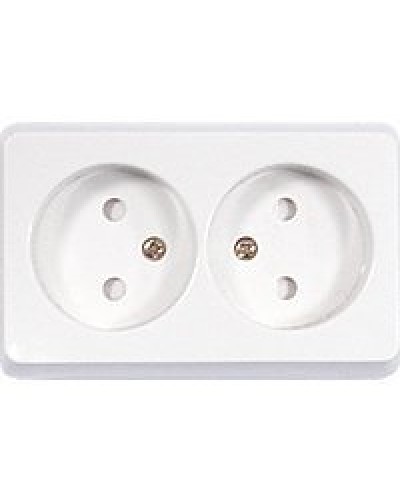 Розетка двойная открытой установки без з/к, бежевый, LK Standard (813601). Розетка без заземляющих контактов с защитными шторками. Экопласт в Новошахтинске