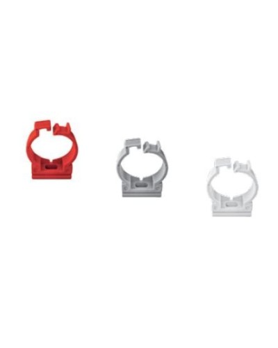 Ecoplast держатель с защелкой для труб D25, АБС, красный (50 шт) (49625-50). Держатель с защелкой для аспирационной системы. Экопласт в Новошахтинске