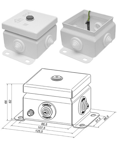 КМ IP55-0808 (без DIN рейки). Коробка монтажная электротехническая. Гефест в Новошахтинске