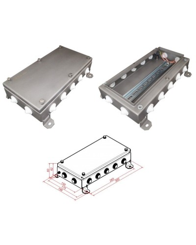КМ IP55-1530, 14 вводов, нержавейка. Коробка монтажная электротехническая. Гефест в Новошахтинске