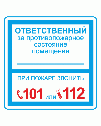 Плёнка (В 02) ответственный за противопожарное состояние (200х200). Пленка. Прочие российские в Новошахтинске