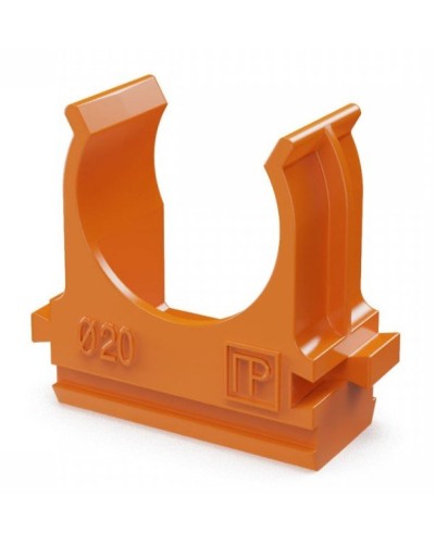 Крепёж-клипса для труб АБС-пластик оранжевая D20 (100 шт) (PR13.0064). Крепление для труб ПВХ. Промрукав в Новошахтинске