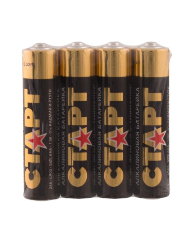 СТАРТ LR03-SH4-BOX (1,5 В, AAA, LR03), упак. 4 шт.. Алкалиновые батарейки. СТАРТ в Новошахтинске