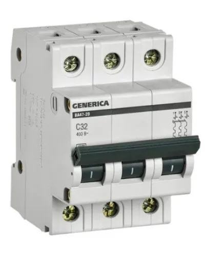 GENERICA ВА47-29 3P C 32А 4,5кА (MVA25-3-032-C). Автоматический выключатель. IEK в Новошахтинске